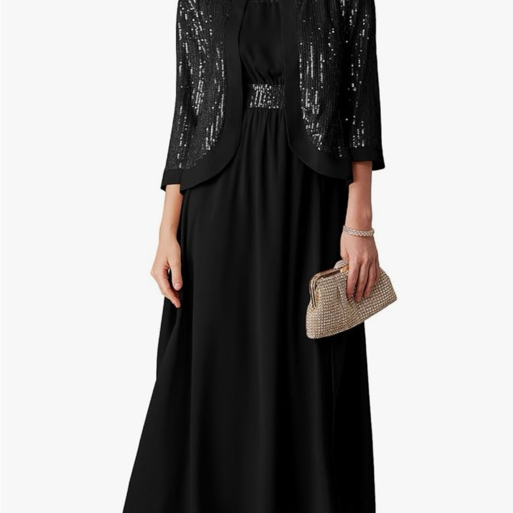 Grace Karin Black Sequin Evening Dress